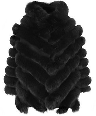 Harrods Fox Fur Strip Coat