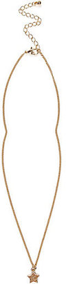 River Island Womens Gold tone glitter star pendant necklace