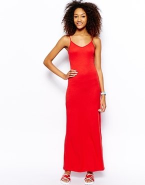 American Apparel Jersey Maxi Dress - red