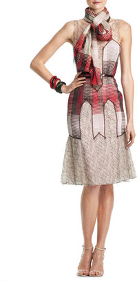 Carolina Herrera Sleeveless Chiffon & Lace Dress
