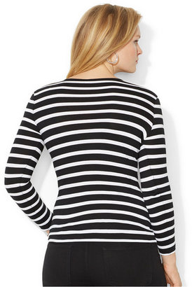 Lauren Ralph Lauren Plus Size Long-Sleeve Striped Top