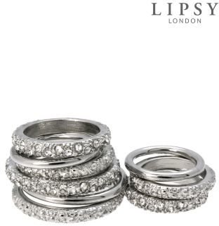 Lipsy Multi Crystal Ring Stack