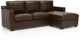 Crate & Barrel Davis Leather Right Arm 3-Seat Lounger