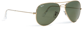 Ray-Ban Green Lens Classic Gold Aviator Sunglasses