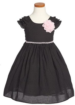 Laura Ashley Pippa & Julie Ruffle Sleeve Polka Dot Dress (Toddler Girls & Little Girls)