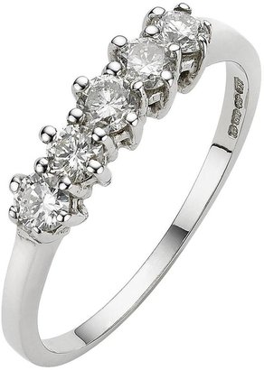 Love DIAMOND 9 Carat White Gold 50pt Diamond 5 Stone Eternity Ring