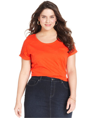 Style&Co. Plus Size Short-Sleeve Cuffed Tee