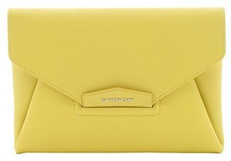 Givenchy yellow leather 'Antigona' envelope clutch