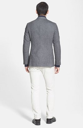 Vince Leather Placket Knit Cardigan