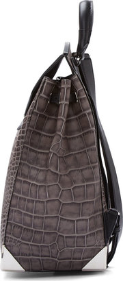 Alexander Wang Grey & Black Croc-Embossed Negative Prisma Backpack