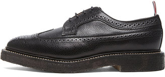 Thom Browne Wingtip Leather Brogue Shoes in Black