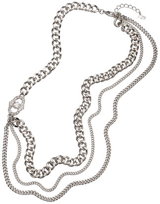 ABS by Allen Schwartz Multi-Chain Crystal Chain Reaction Necklace