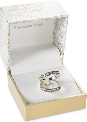 Charter Club Glass Stone Ring Duo in Fine Silver Plate or Gold Plate