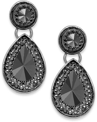 Style&Co. Hematite-Tone Metallic Stone Double Drop Earrings