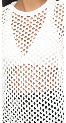 Alexander Wang T by Open Knit Crew Neck Pullover