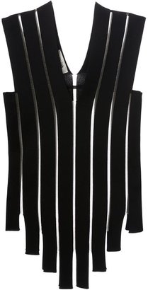 Jean Paul Gaultier sheer striped strip hem top