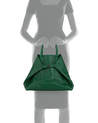 Akris Ai Medium Top-Handle Tote Bag, Green