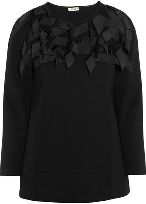 Issa Betty bow-embellished stretch-jersey sweater