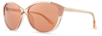 MICHAEL Michael Kors Paige Plastic Cat Eye Sunglasses with Croc Detail