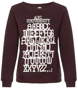 A.P.C. Aubergine University Sweatshirt