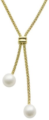PearLustre by Imperial Freshwater Cultured Pearl 14k Gold Over Silver Lariat Necklace