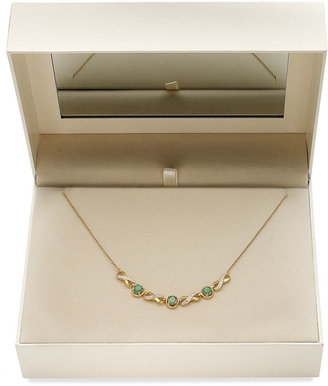 Townsend Victoria 18k Gold over Sterling Silver Emerald (1-3/8 ct. t.w.) and Diamond Accent Infinity Necklace