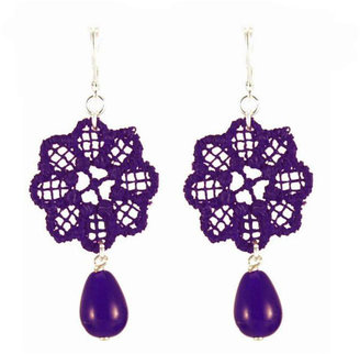 Tita' Bijoux Daisy purple lace earrings