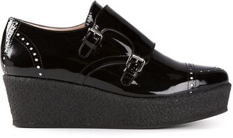 Carven monk strap wedge shoes