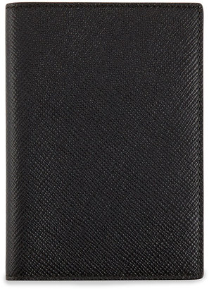 Smythson Panama Leather Passport Cover, Black