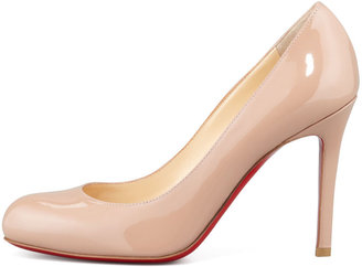 Christian Louboutin Simple Patent Red Sole Pump, Nude