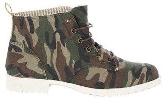Ellos Canvas Lace-Up Boots, 36 to 42