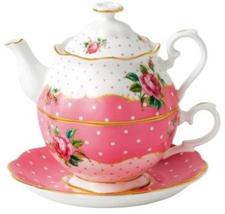 Royal Albert 'Cheeky Pink' pink teapot and cup