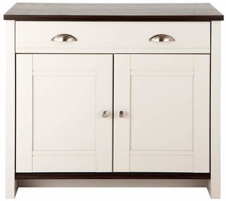 Consort Furniture Limited Tivoli Ready Assembled Compact Grey Sideboard With Walnut Effect Top