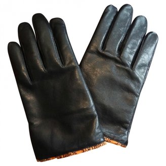 Schott Black Leather Gloves