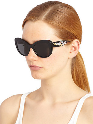 Dolce & Gabbana Rose-Temple Butterfly Sunglasses