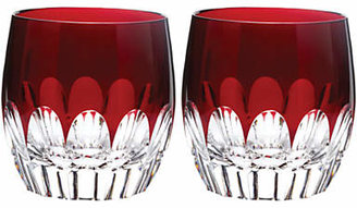 Waterford Mixology Cut Lead Crystal Tumblers, Set of 2, Red
