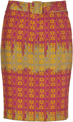 Sophie Theallet Berry/Yellow-Multi Arabesque Silk-Cotton Skirt