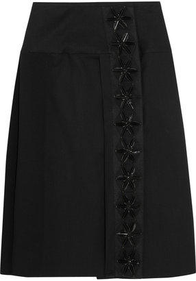 Marni Appliquéd cotton-blend twill skirt