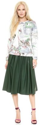MSGM Faux Leather Full Skirt