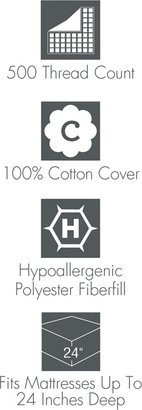 Hotel Collection Extra Deep Full Mattress Pad, Hypoallergenic, Down Alternative Fill, 500 Thread Count Cotton, Created for Macy's