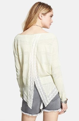 Free People 'Pebble Dash' Embroidered Trim Envelope Back Pullover
