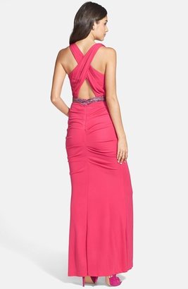 Nicole Miller Embellished Jersey Gown