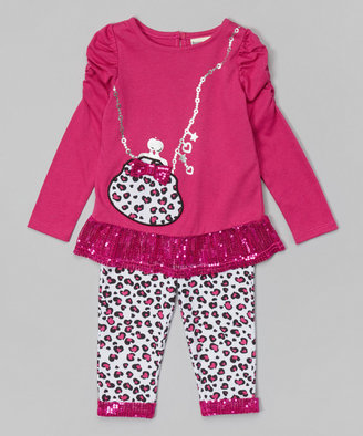 Buster Brown Purple Leopard Sequin Tunic & Leggings - Infant, Toddler & Girls