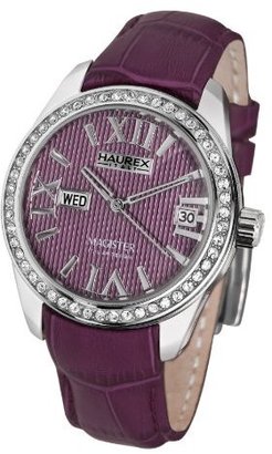 Haurex Italy Women's FS356DP1 Magister L Purple Dial Crystal Watch