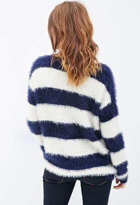 Forever 21 Fuzzy Striped Sweater