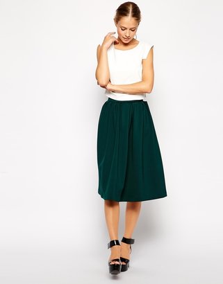 ASOS Pleated Waist Midi Skirt