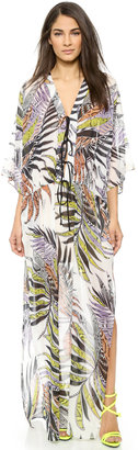 Just Cavalli Long Sleeve Silk Maxi Dress