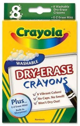 Crayola Dry Erase Crayons, Assorted, 8 per Pack
