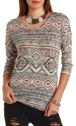 Charlotte Russe High-Low Aztec Print Tunic Top