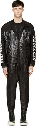 Kokon To Zai Black Padded Nylon and Leather Boiler Suit